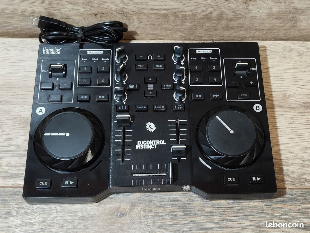 Platine Hercules DJControl Instinct - Contrôleur DJ Double Deck Avec Mixer Intégré - Occasion
