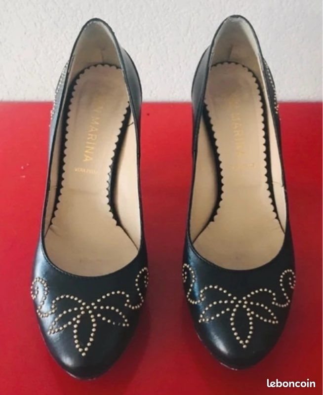 Escarpins noirs cloutés San marina (image 8)