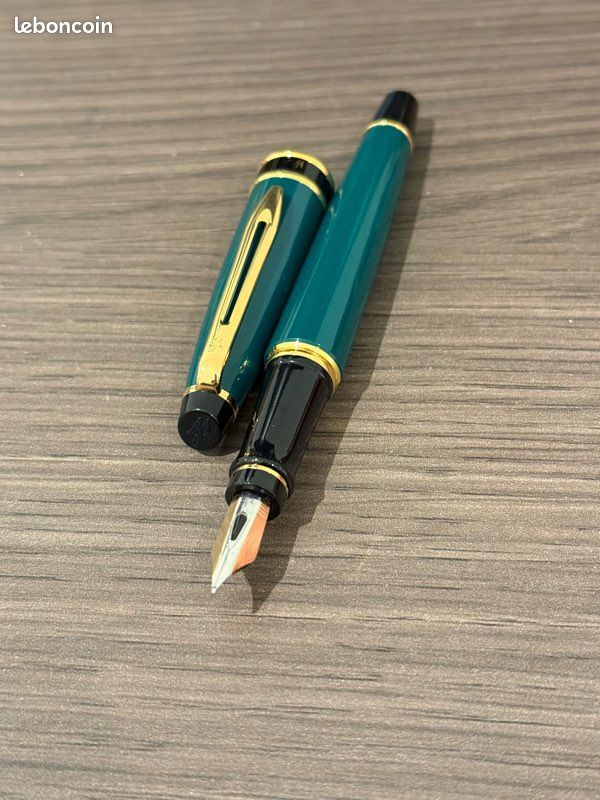 Stylo Plume Waterman Forum Gris/vert Vintage - Occasion Avec Micro-rayures Et Traces D'encre