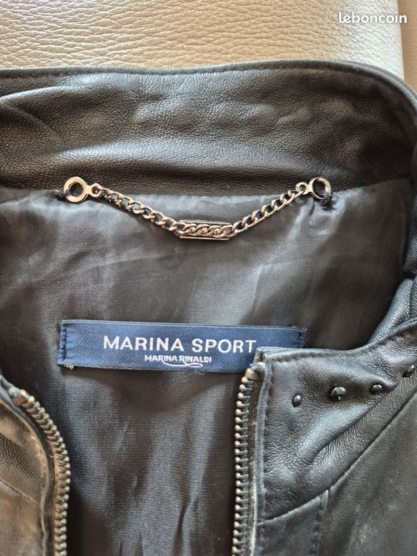 Vends blouson cuir noir femme marina sport (image 4)