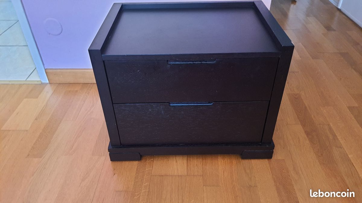 2 chevets et commode design chene Wengé (image 1)