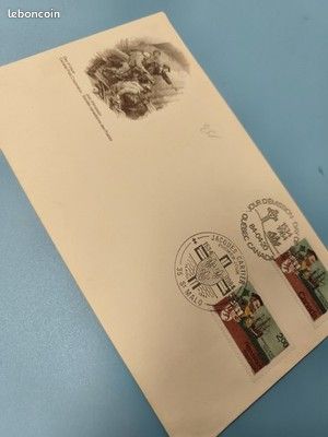 Enveloppe FDC timbre Jacques Cartier 1984 Saint-Malo Québec illustration navire (image 1)
