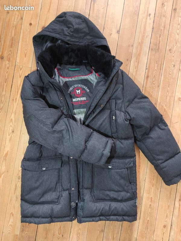 Manteau Parka Mephisto Taille 50 Marron - Doublure Polyester - Occasion Très Bon état