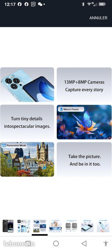 OUKITEL C3 Smartphone Pas Cher 6.52" HD+ 16Go 256Go Débloqué 5000mAh - Téléphonie