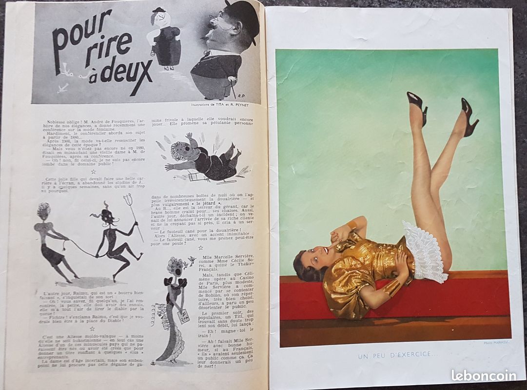 RARE – Vd Revue "POUR LIRE À DEUX" n°1 – Juin 1934 – Revue érotique ancienne – Très bon état (image 5)