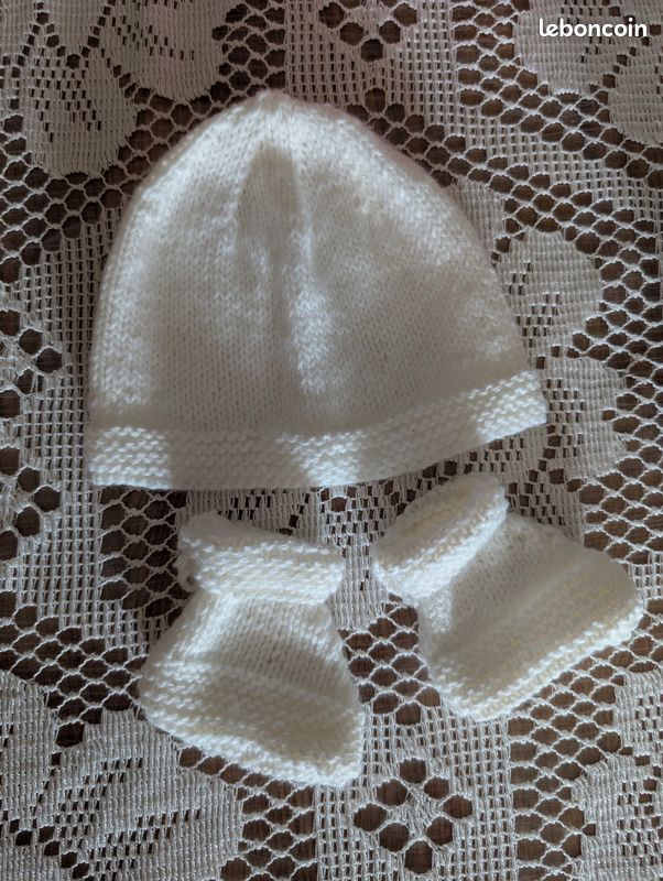 Phildar super baby bonnet et chaussons 0/3 mois en laine très