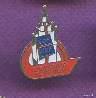 pin's edf gdf transport d'énérgie Béziers Languedoc Roussillon logo