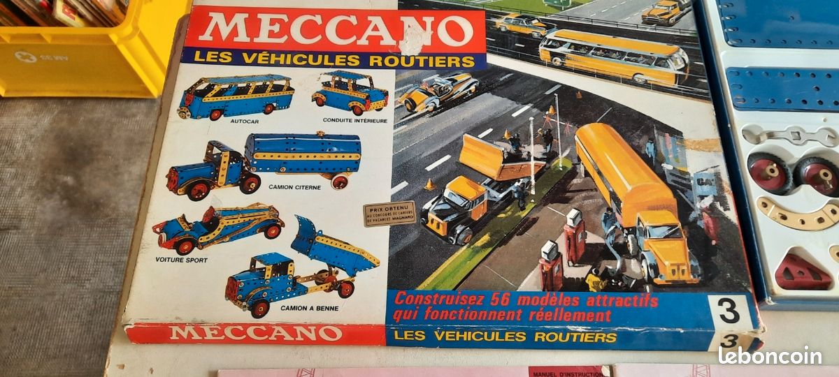 BOÎTE MECCANO N°3 - Les véhicules routiers - Réf 203 N - 56 modèles EUR 29,00 - FR