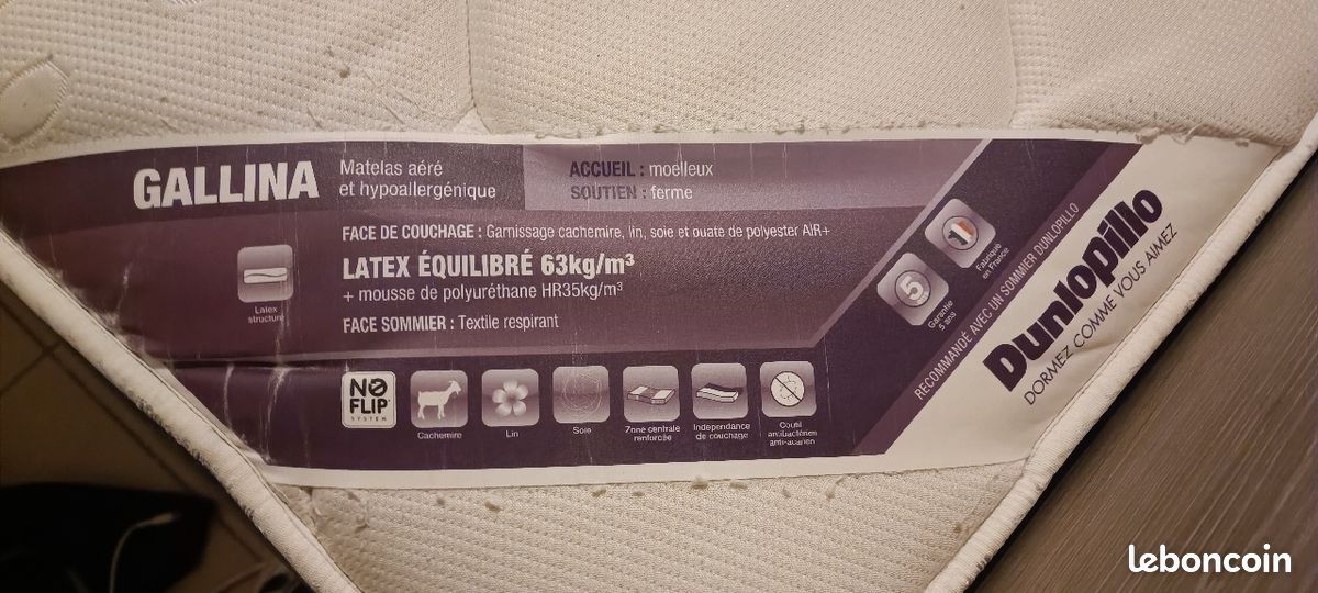 Matelas Dunlopillo Gallina Latex (image 1)
