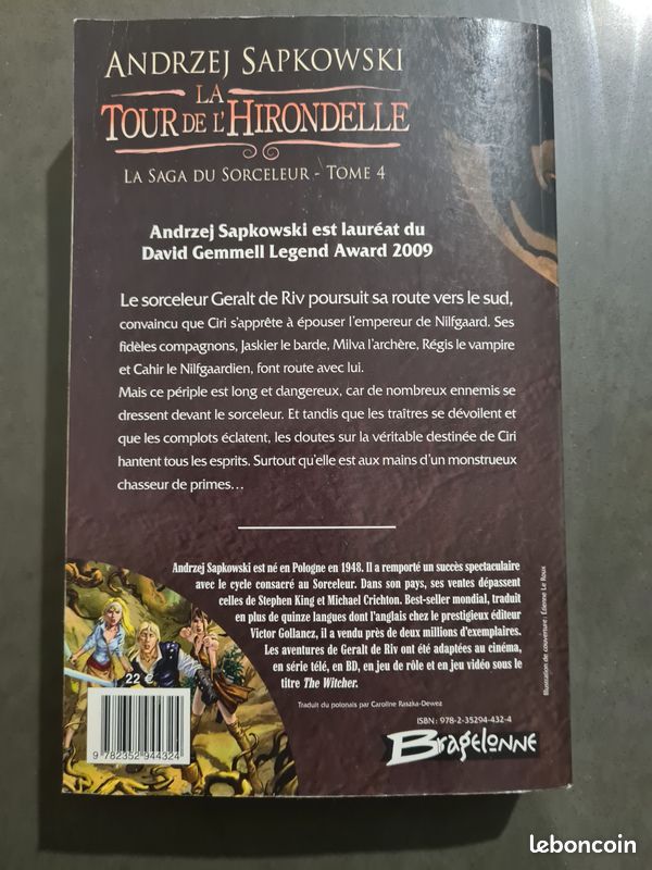 La saga du sorceleur 4 : La Tour de l'Hirondelle - Andrezj Sapkowski - Bragelonne - Neuf (image 2)