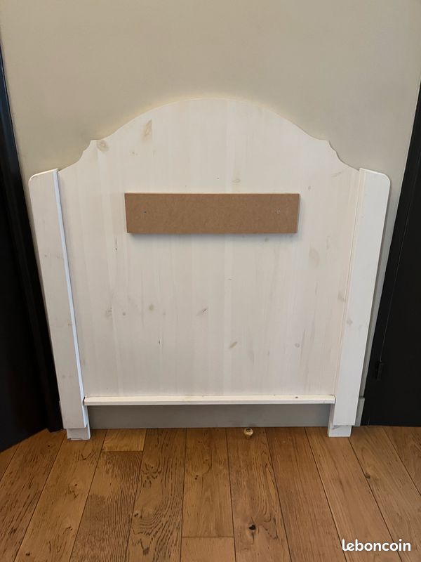 Tête de lit en pin massif, blanc, taille 90 cm (image 2)