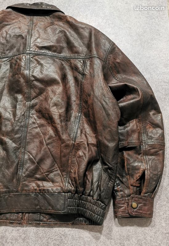 Jacket veste vintage en cuir année 90 (image 9)