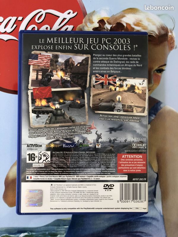 Jeu PS2 Call Of Duty : Le Jour De Gloire - Version PAL - Bon état