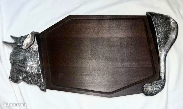 Ancienne Planche à Découper En Bois Sculpté – Motif Poisson, 46 Cm