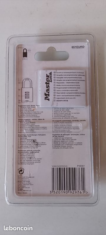 Cadenas Master Lock à code 4 chiffres neuf (image 3)