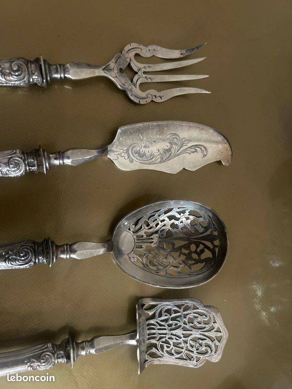 SERVICE À DESSERT En Argent 1900 EUR 45,00 - FR