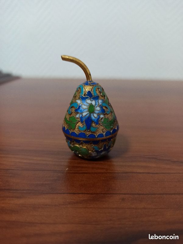 Boîte forme de poire Chinoise vintage émaillée (image 2)