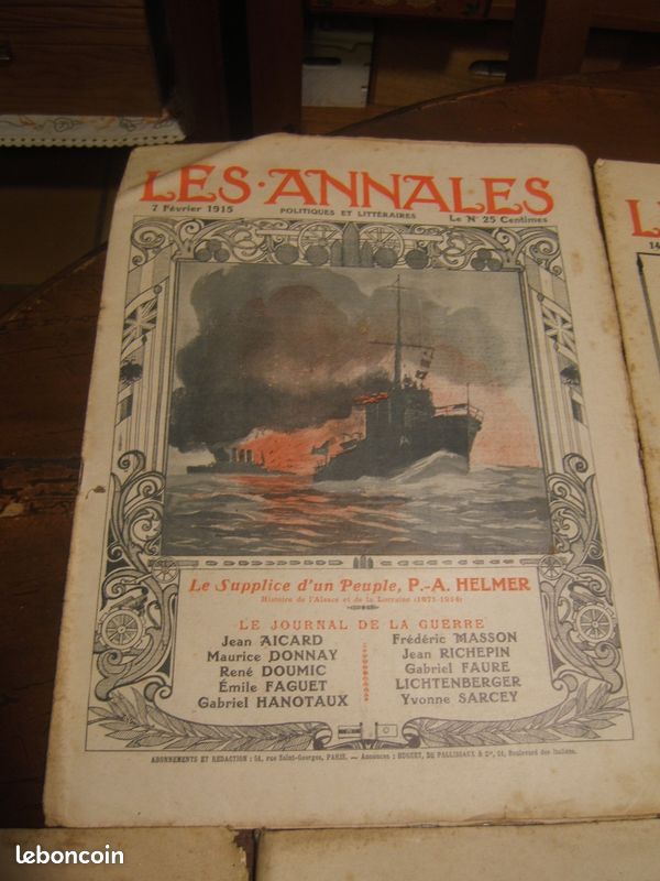 9 revues LES ANNALES de 1915 (image 2)
