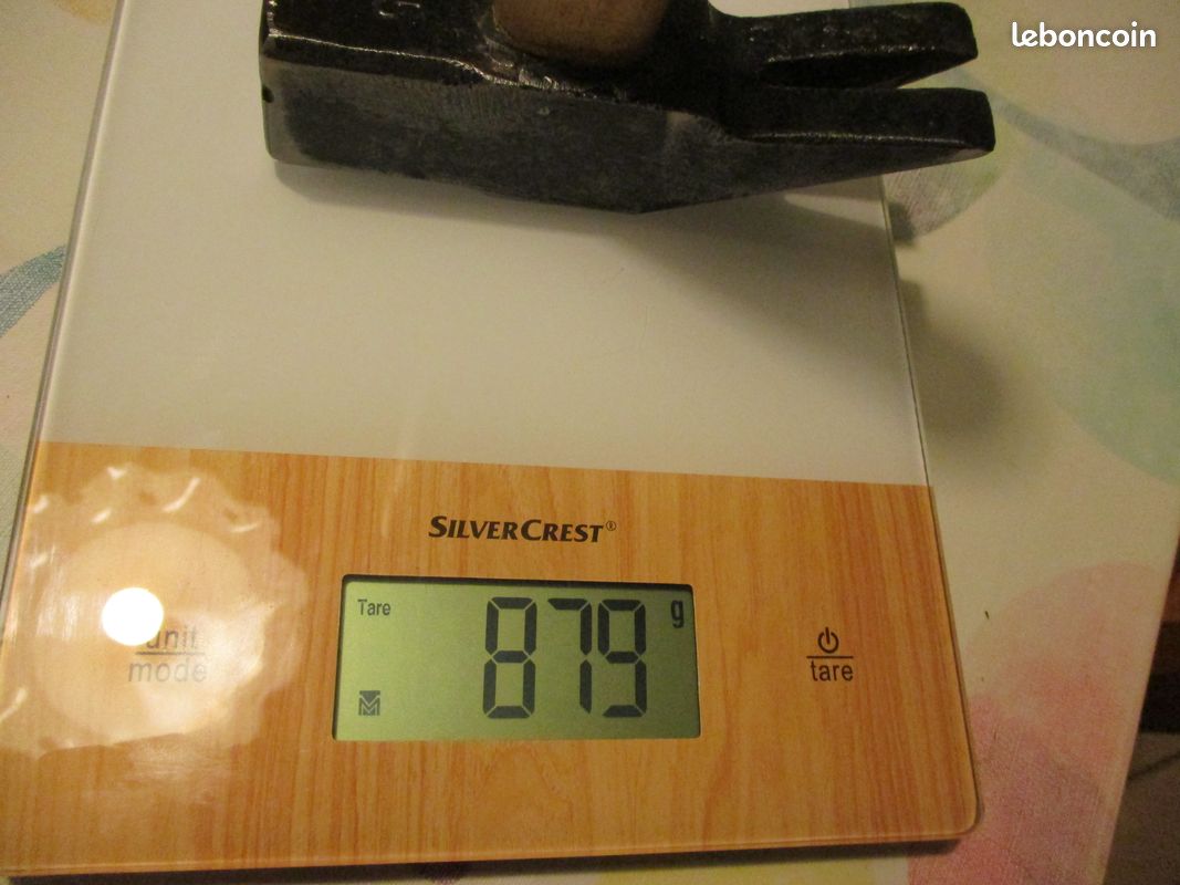 Marteau arrache clou COURBE.Tête 27 LISSE, Poids total 830gr