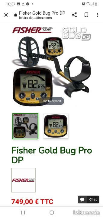 Detecteur Fisher research LABS Gold BUG PRO (image 1)