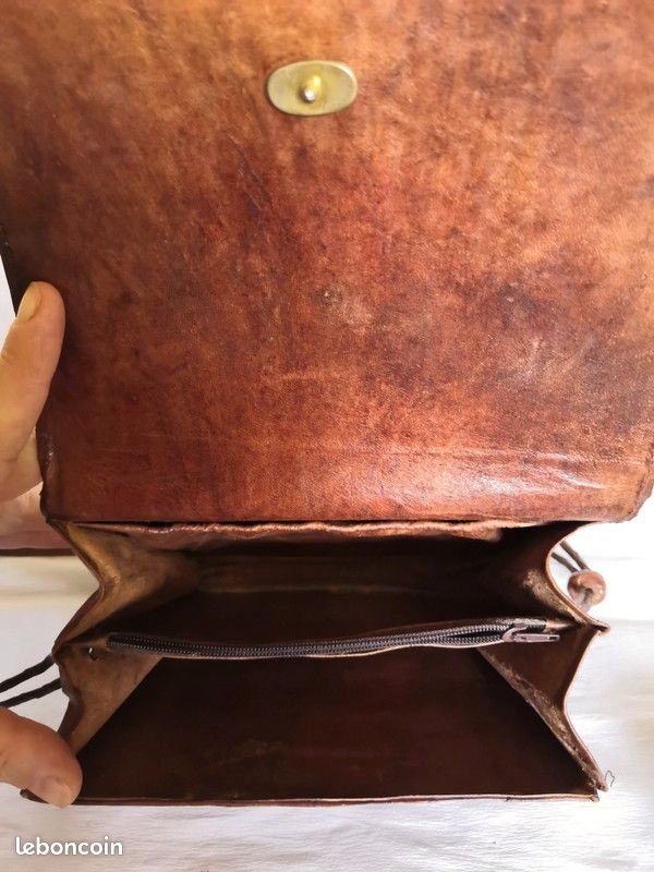 Ensemble sac à main et porte monnaie en cuir et peau de serpent (image 7)