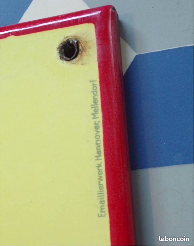 PLAQUE DE PORTE Emaillee -  Poussez  Garantie Email Veritable Fab. En