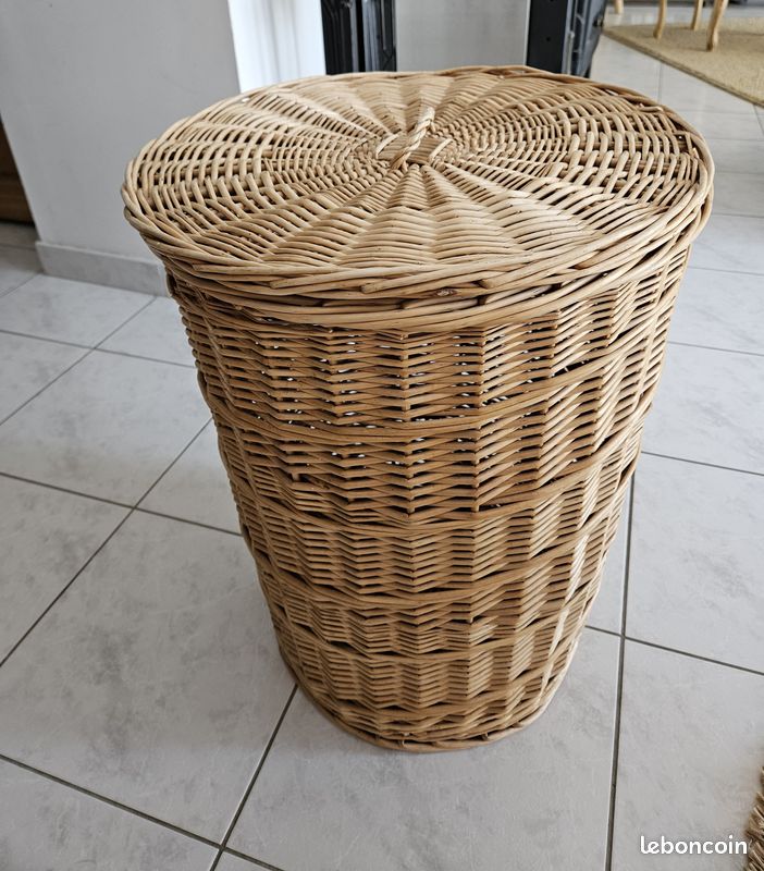 Panier en osier avec couvercle (image 1)