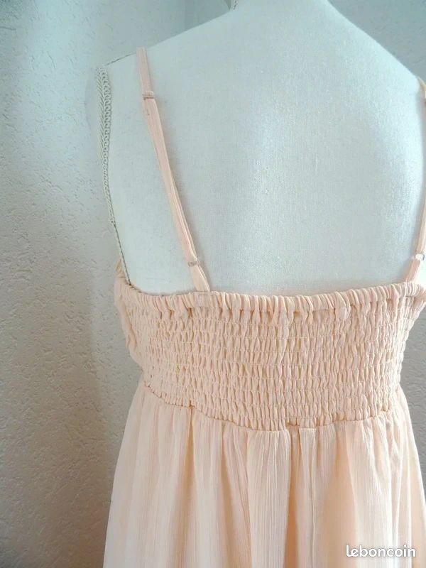 Neuve Robe longue Empire voilage rose abricot Cérémonie Mariage Demoiselle Honneur - H&M - M/L (image 6)