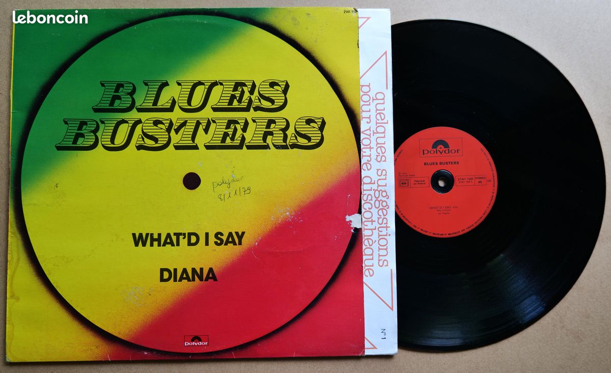 Maxi 45t. Vinyle Reggae Original 1979, Blues Busters, What'd I Say / Diana (image 1)