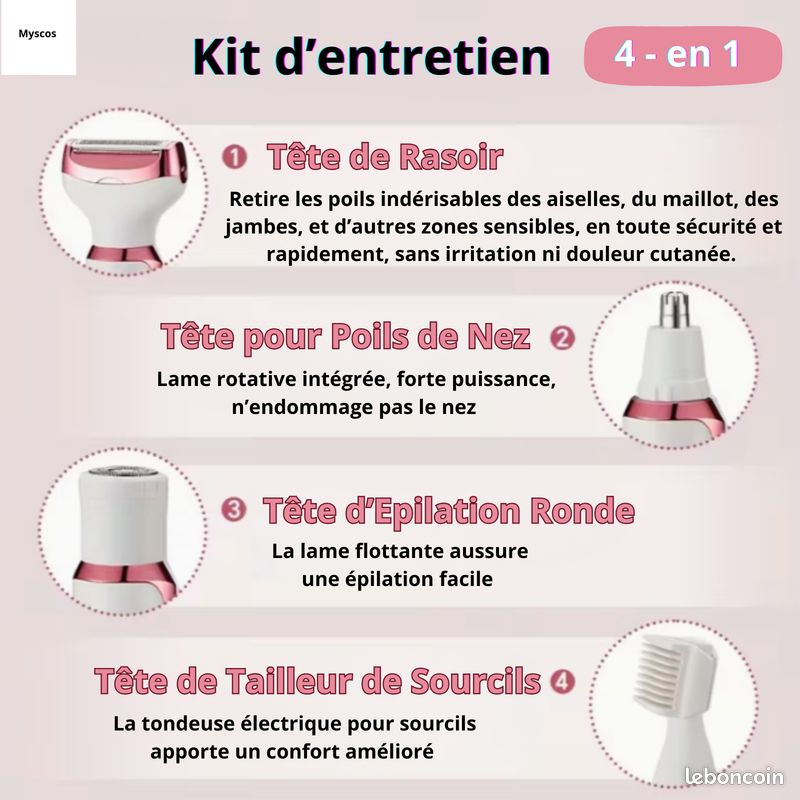 Rasoir Multifonction Femme - Épilateur Tondeuse Visage Corps Maillot - Neuf