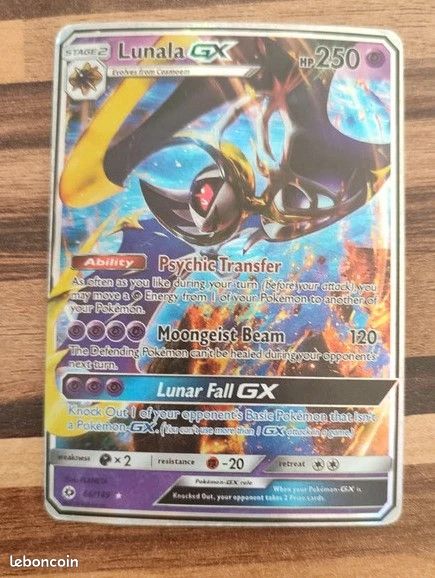 Carte Pokémon Stage2 Lunala GX -édition 2016 (image 1)