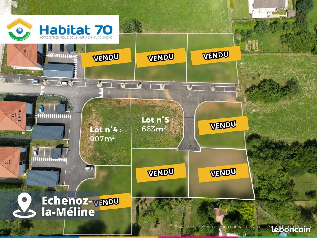 Terrain 663 m² Echenoz La Meline · à Échenoz-la-Méline · 51 714 €