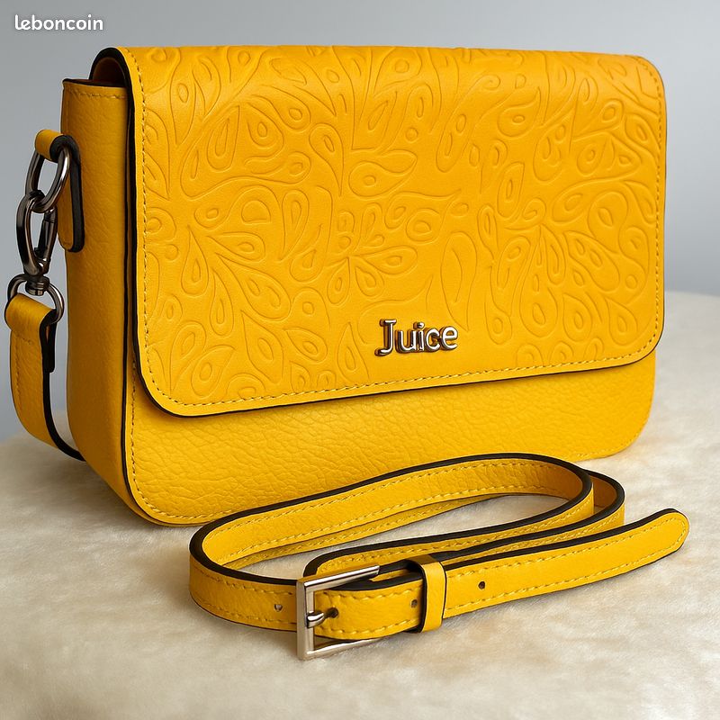 Sac Bandoulière TINTAMAR En Cuir D'agneau - Couleur Jaune Foncé Moutarde - Neuf Avec étiquettes