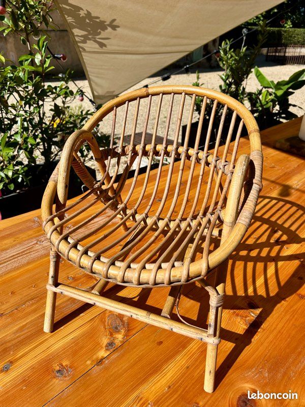 Fauteuil rotin enfant vintage (image 8)