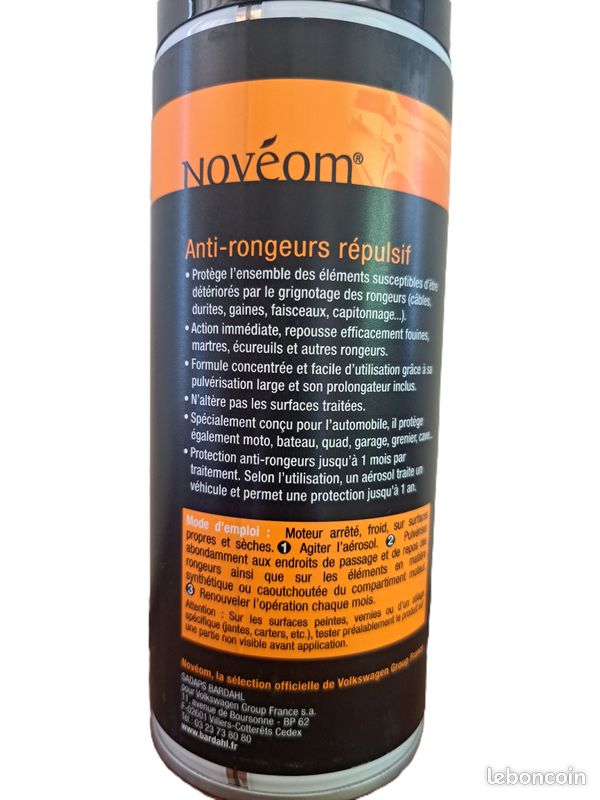 SPRAY REPULSIF ANTI RONGEURS - SELECTION VOLKSWAGEN - FABRICATION BARDAHL – 400 ml – PRIX DEGRESSIF (image 2)