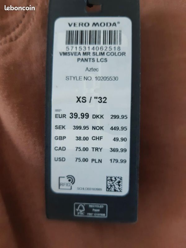 Jean's élastane (VERO MODA) valeur 40 (image 2)