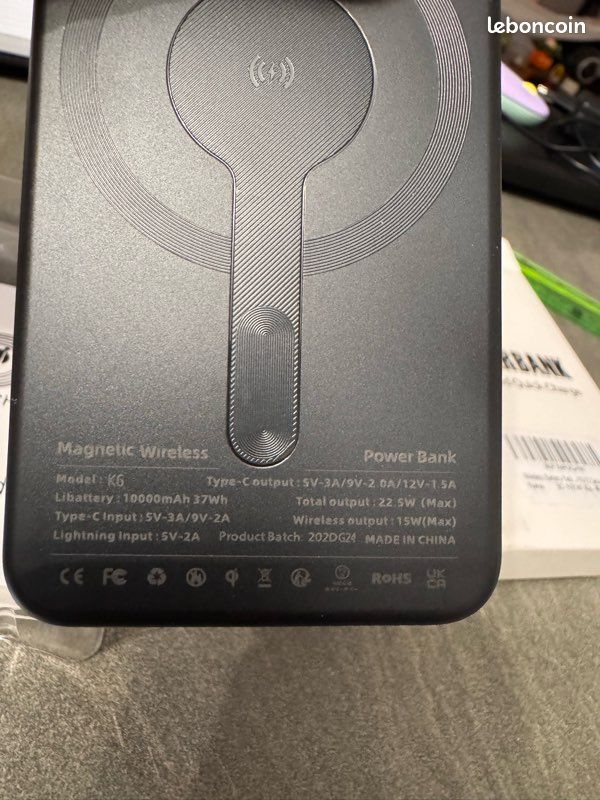 Batterie Externe Magnétique Power Bank sans Fil 10000mAh