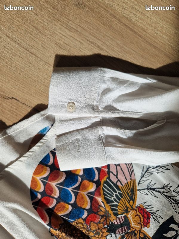 Chemisier Femme Desigual Multicouleur - Taille XS (34), 100% Coton, Manches Longues, Occasion Très Bon état
