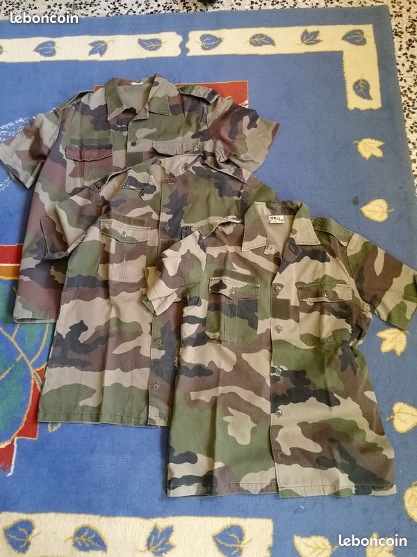 UNE VESTE TREILLIS camouflage militaire français F2 armée 96L chasse