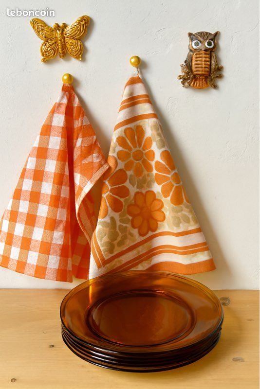 Lot De 6 Assiettes à Fondue Duralex – Verre Trempé Ambré, France, Occasion
