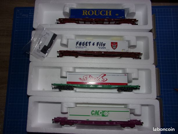 JOUEF WAGON PORTE conteneur + caisse RMC bleue NEUF (n°3) série