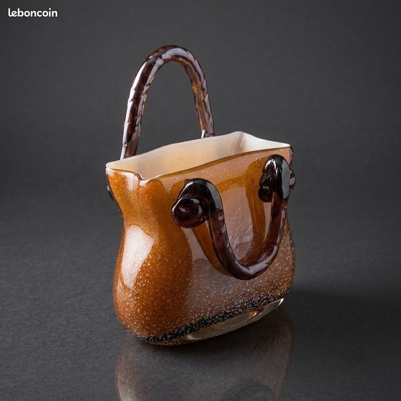 Vase en verre de Murano – style Venini vintage - 2kg (image 1)