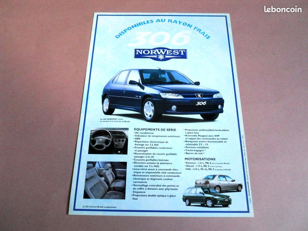 PEUGEOT 306 NORWEST brochure catalogue édition 06/1999 (image 1)