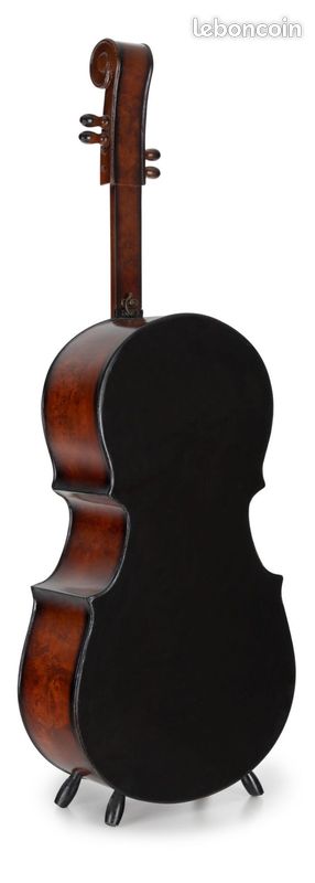 Porte-bouteilles violoncelle 10 bouteilles – Aspect ronce de bois, hauteur 135 cm (image 2)