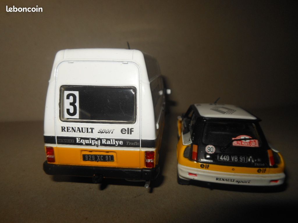 Coffret Rallye Renault Trafic + Renault 5 Turbo + Remorque - 1/43 - Fait Main