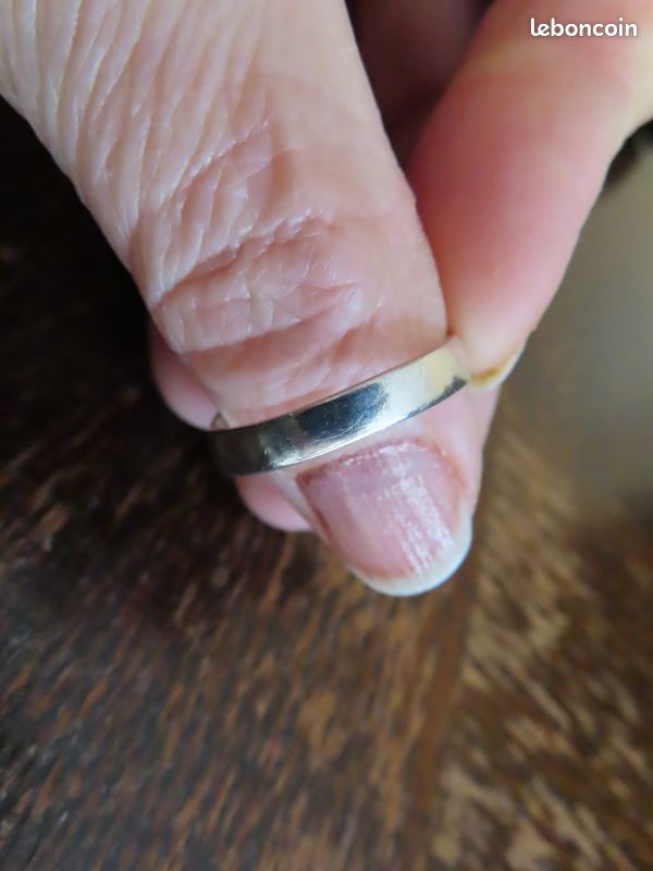 Bague En Argent Massif 925 Sertie De Nacre D'ormeau - Taille 52 - Occasion Portée