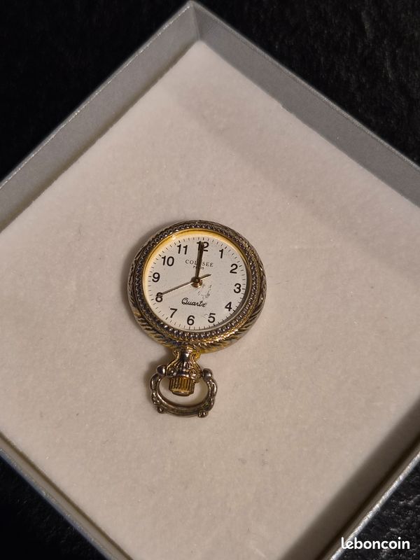 Petite montre pendentif quartz Col-See Paris (Diamètre 25 mm) - Motif floral (image 2)