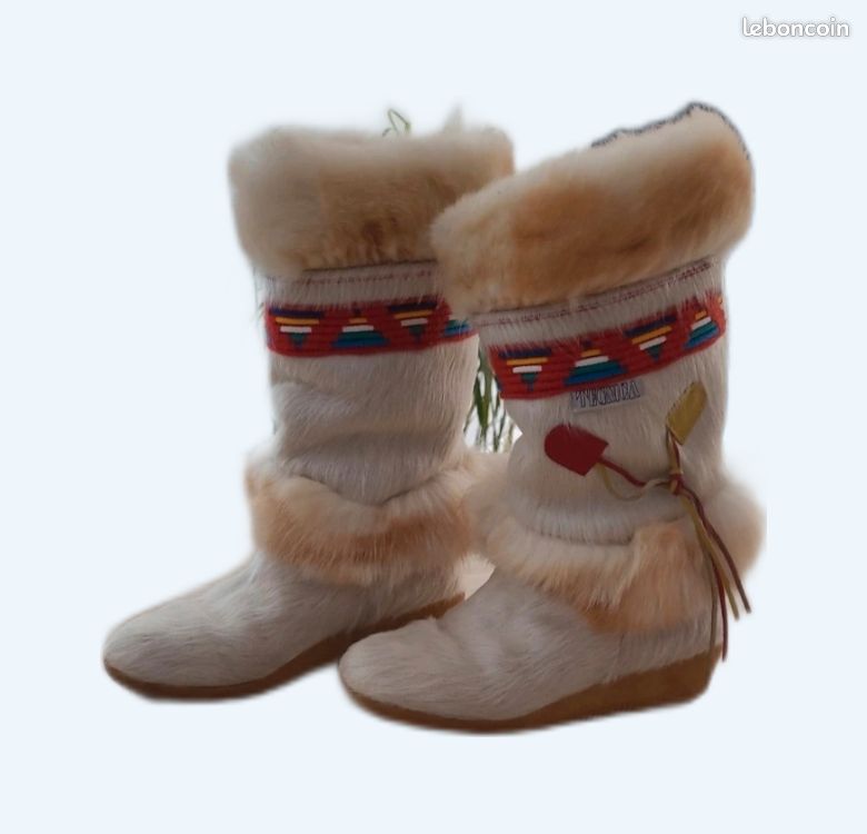 Bottes Femme après ski Yeti - vintage - Années 70 - Couleur ivoire