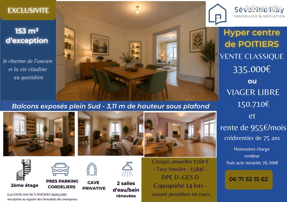 Appartement 8 pièces 153 m² · à Poitiers · 153 m² · 150 710 €