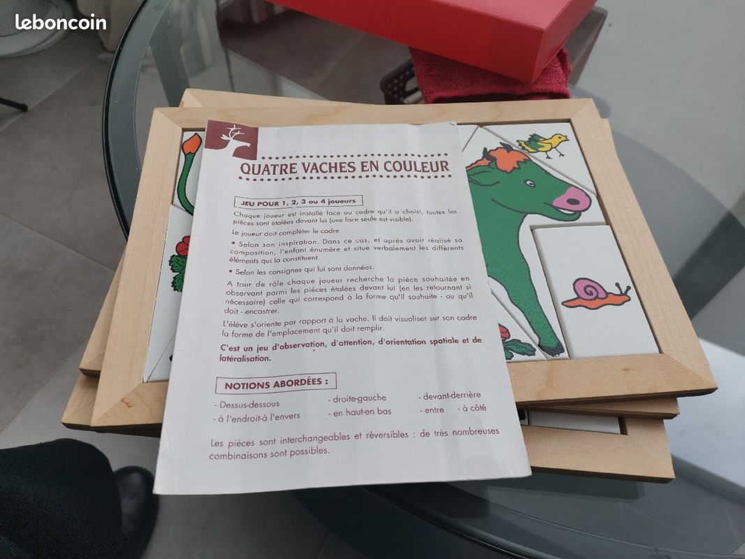 Jeu pédagogique Quatre vaches en couleur édition du Grand cerf (image 1)
